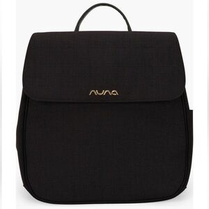 NWOT Nuna Luxury Black Diaper Bag Backpack with Leather Trim
